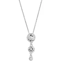 Lempikoru Bud tre stenar silver halsband platinerat 31 077 01 500