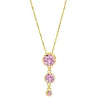 Lempikoru Bud tre stenar guldpläterat pink halsband 51 077 06 500