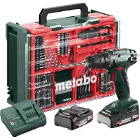 Metabo Skruvdragare/borr BS 18; 18 V; 2x2 Ah batt. + tillbehör