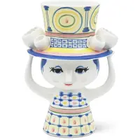 Bjørn Wiinblad Lady with hat Vas 20.5 cm Blå