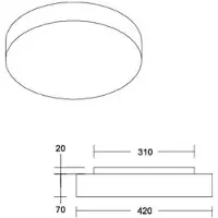 Brumberg LED taklampa Celtis Midi, Gul / orange, Vardagsrum / matsal, LED-taklampa