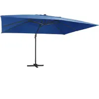 vidaXL Frihängande trädgårdsparasoll LEDs aluminiumstång 400x300cm