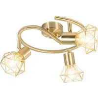 QAZQA Art Deco Spotlight mässing justerbar och vridbar 3-ljus - Mosh