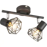 QAZQA Art Deco justerbar spotlight svart 2-ljus - Mosh 2