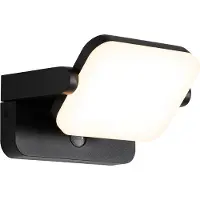 QAZQA Utomhusvägglampa svart inkl LED justerbar med rörelsesensor - Kamile