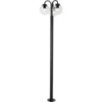 QAZQA Lyktstolpe svart med plast 200 cm 3-ljus IP44 - Sfera