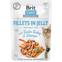 Brit Care Adult Filéer i In Jelly Tender Turkey &amp; Shrimps med kalkon och räkor 24 x 85 g