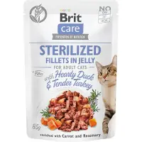 Brit Care Sterilized Filéer Hjärtlig anka och mör kalkon i In Jelly 24 x 85 g