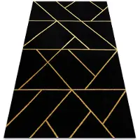 Rugsx Exklusiv EMERALD Matta 1012 glamour, snygg geometrisk svart / guld 120x170 cm
