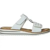 Rieker Pantolette beige / silver / vit