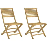 vidaXL Hopfällbara trädgårdsstolar 2 st 48,5x61,5x87 cm massiv akacia