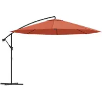vidaXL Frihängande parasoll med aluminiumstång 350 cm terrakotta