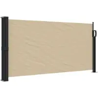 vidaXL Infällbar sidomarkis beige 100x500 cm