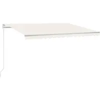 vidaXL Markis manuellt infällbar 450x300 cm gräddvit