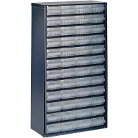 Raaco Lådskåp (L x B x H) 150 x 306 x 552 mm Antal fack: 48 rörlig underavdelning Innehåll 1 st