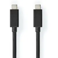 Nedis USB-kabel | USB 3.2 Gen 2 | USB-C(tm) Hane | USB-C(tm) Hane | 100 W | 4K@60Hz | 20 Gbps | Nickelplaterad | 1.00 m | Rund | PVC | Svart | Låda