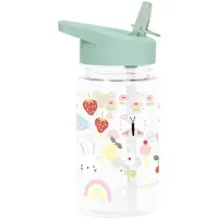 A Little Lovely Company Vattenflaska m. Sugrör - 450 ml - Joy - - One Size - Vattenflaska