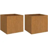 vidaXL Odlingslådor 2 st 49x47x46 cm rosttrögt stål