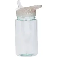 A Little Lovely Company Vattenflaska m. Sugrör - 450 ml - Silver - - One Size - Vattenflaska