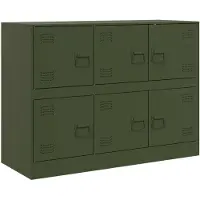 vidaXL Sidobord, Olivgrön, 99X39X73 Cm, Stål