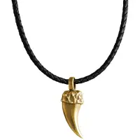 Lempikoru strong patinerat brons-läderhalsband stort 22 631 86 500