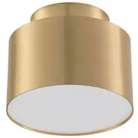 LINDBY LED-spotlight Nivoria, 11 x 9 cm, guldfärgad, metall Nivoria, Mässing / guld, Vardagsrum / matsal, Aluminium / grå / zink, Modern, LED-taklampa