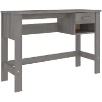vidaXL Skrivbord HAMAR ljusgrå 110x40x75 cm massiv furu