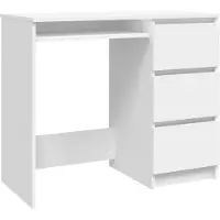 vidaXL Skrivbord vit 90x45x76 cm konstruerat trä