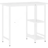 vidaXL Datorbord vit 80x40x72 cm MDF och metall