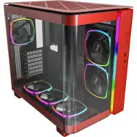 Montech KING 95 PRO Tempered Glass ARGB Midi-Tower Datorchassi Röd