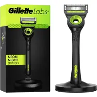 Gillette Rakhyvel Labs 1st rakblad + Magnetiskt ställ Neon Night