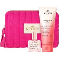 Nuxe -set: Prodigieux Floral duschgel + Prodigieuse Florale kroppsolja + textilpouch (rosa)