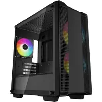 DeepCool CC360 ARGB - Tower - mini ITX - genomskinlig sidopanel (härdat glas) - ingen strömförsörjning (ATX / PS/2) - svart - USB/ljud