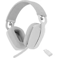 Logitech Zone Vibe Wireless - Headset - fullstorlek - Bluetooth - trådlös - USB-C via Bluetooth-adapter - offwhite - Certifierad för Microsoft-teams