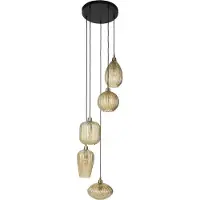 Zijlstra Glas pendellampa V-Shape, dimbar, Creme / bärnsten, Vardagsrum / matsal, Glas, Modern, Pendellampa