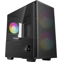 DeepCool CH360 DIGITAL Micro-ATX-chassi, svart, härdat glas