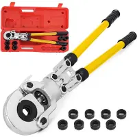 Vevor Rörpresstång Handpressningssats med 6 delar verktyg PEX-pressare ø16 - 32 mm för kompositrör Pex-Al-Pex aluminiumkompositrör