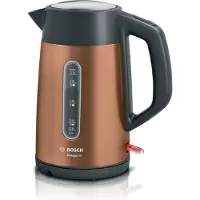 Bosch TWK4P439 vattenkokare - 1,7 L - Svart/Guld - 2400 W - Anti-kalk
