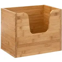 SmartaSaker Låda med öppen front, Stapelbar, STACK LARGE BAMBOO BASKET, 31,5 x 21