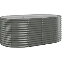 vidaXL Odlingslåda galvaniserat stål 175x100x68 cm grå