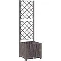 vidaXL Odlingslåda med spaljé brun 40x40x136 cm PP