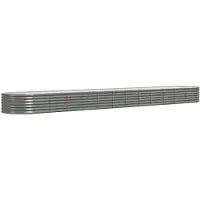 vidaXL Odlingslåda pulverlackerat stål 512x80x36 cm grå