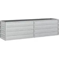 vidaXL Odlingslåda upphöjd galvaniserat stål 160x40x45 cm silver