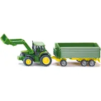 Siku 1:87 John Deere med frontlastare och släp