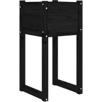 vidaXL Odlingslåda Svart 40x40x81 cm massiv furu