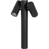 QAZQA Fristående utomhuslampa svart 50 cm 2-ljus justerbar - Duo
