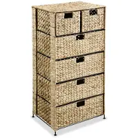 vidaXL Förvaringsmöbel med 6 korgar 47x37x100 cm vattenhyacint