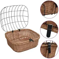 vidaXL Cykelkorg med lock, för styre, 50x45x35 cm, naturfärgad