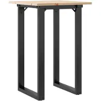 vidaXL Matbord O-ram 50x50x75 cm massiv furu och gjutjärn