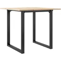 vidaXL Matbord O-ram 80x80x75 cm massiv furu och gjutjärn